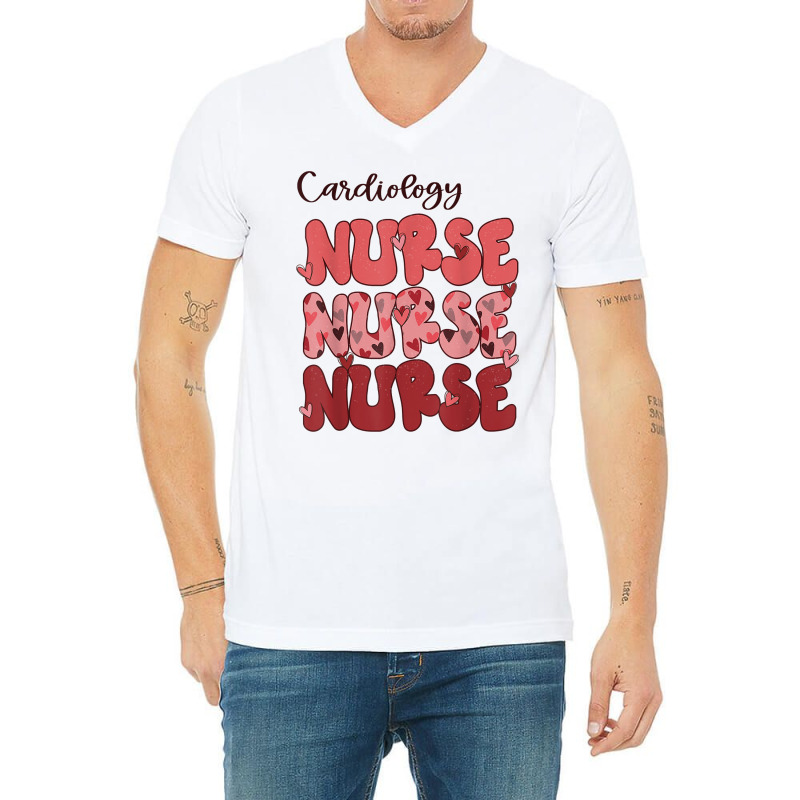 Cardiac Nurse Life   Stethoscope Cardiology Nurse Valentines T Shirt V-Neck Tee by jessamynb4pru | Artistshot