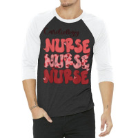 Cardiac Nurse Life   Stethoscope Cardiology Nurse Valentines T Shirt 3/4 Sleeve Shirt | Artistshot