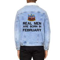 Real Men Are Born In February Unisex Sherpa-lined Denim Jacket | Artistshot