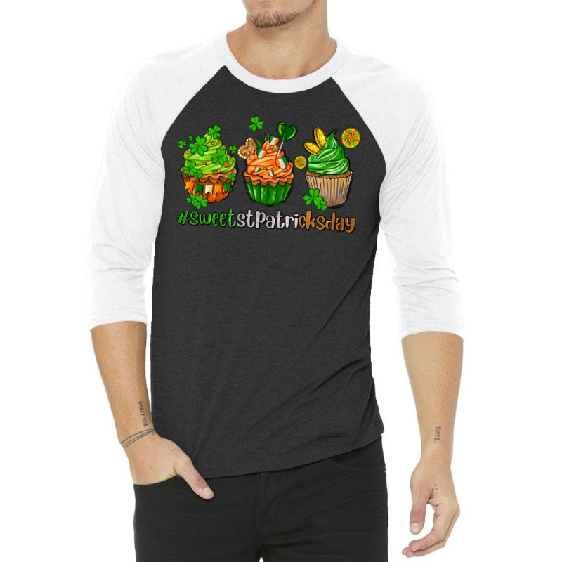 Sweet St Patricks Day Cupcake 3/4 Sleeve Shirt | Artistshot