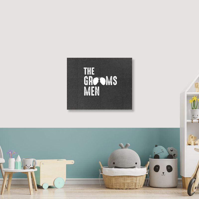 The Groomsmen Cool Shades Funny Bachelor Party Gift Landscape Canvas Print | Artistshot