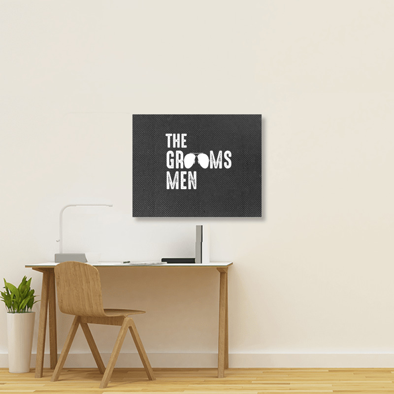 The Groomsmen Cool Shades Funny Bachelor Party Gift Landscape Canvas Print | Artistshot