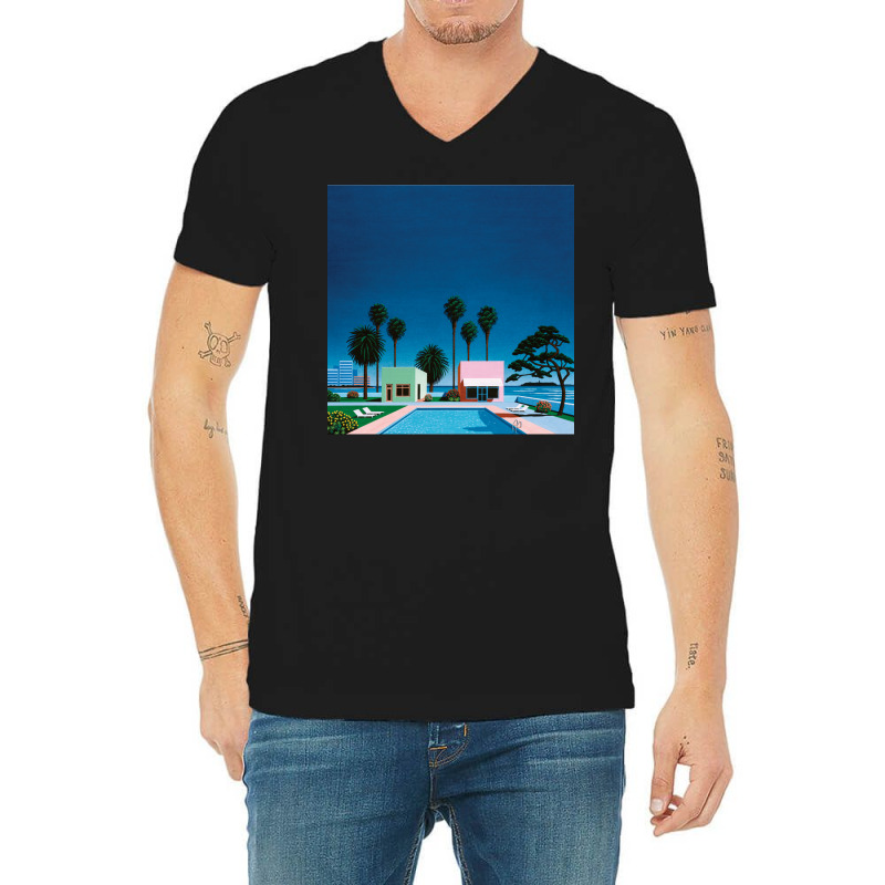 Hiroshi Nagai Art Print Poster Vaporwave Shirt Wallpaper V-neck Tee | Artistshot