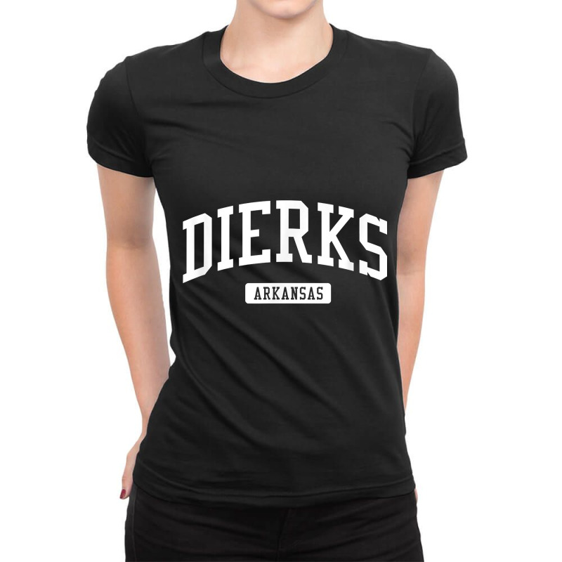 Dierks Arkansas Ar Vintage Athletic Sports Design T Shirt Ladies Fitted T-Shirt by katheleenweb0 | Artistshot