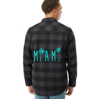 Trending Miami Beach Florida Palm Trees Flannel Shirt | Artistshot