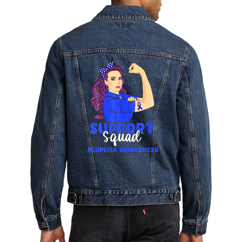 Support Squad Blue Warrior Alopecia Awareness Women Men Denim Jacket | Artistshot