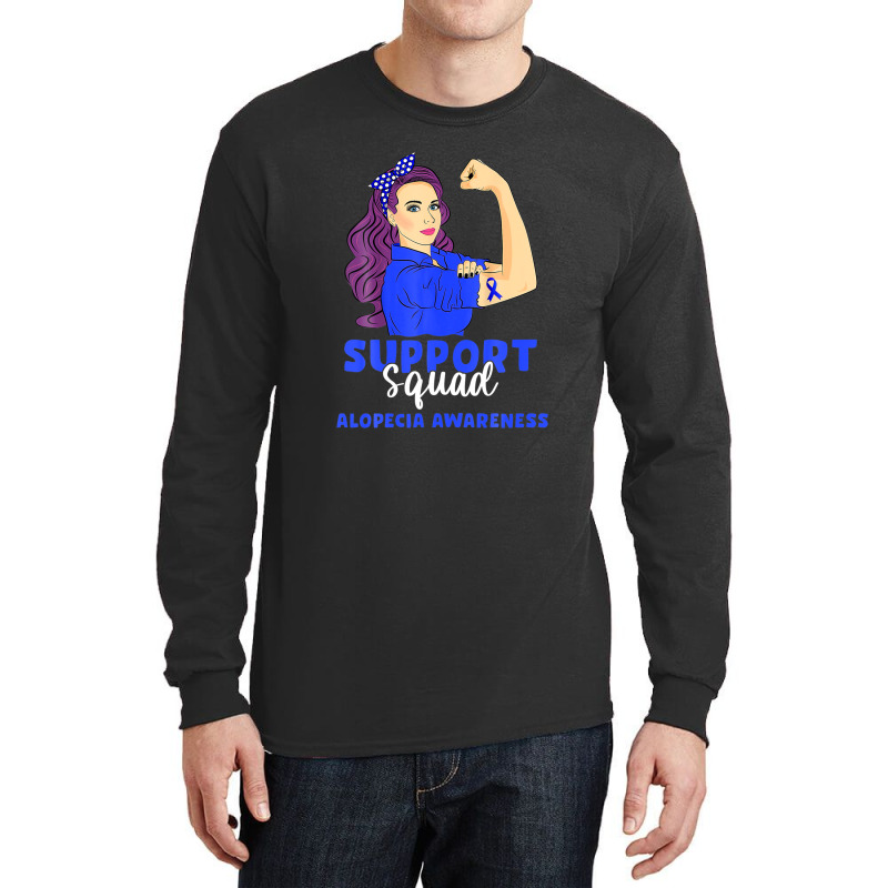 Support Squad Blue Warrior Alopecia Awareness Women Long Sleeve Shirts | Artistshot