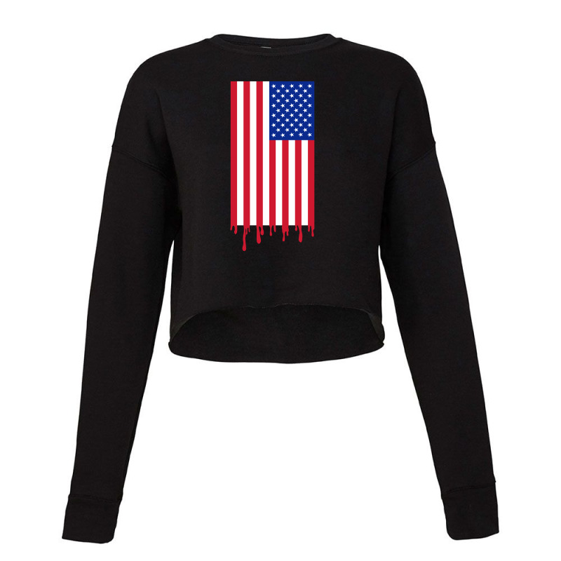 American Flag And The Blood Of Freedom Cropped Sweater by Alamy | Artistshot