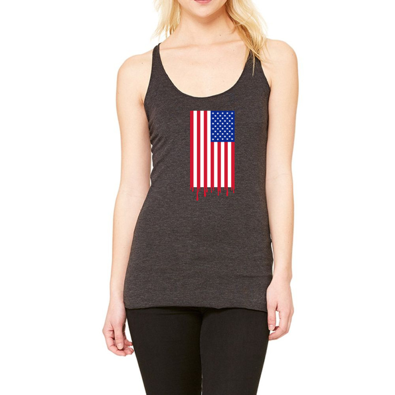 American Flag And The Blood Of Freedom Racerback Tank by Alamy | Artistshot