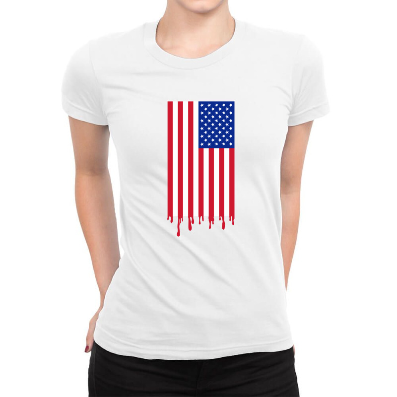 American Flag And The Blood Of Freedom Ladies Fitted T-Shirt by Alamy | Artistshot