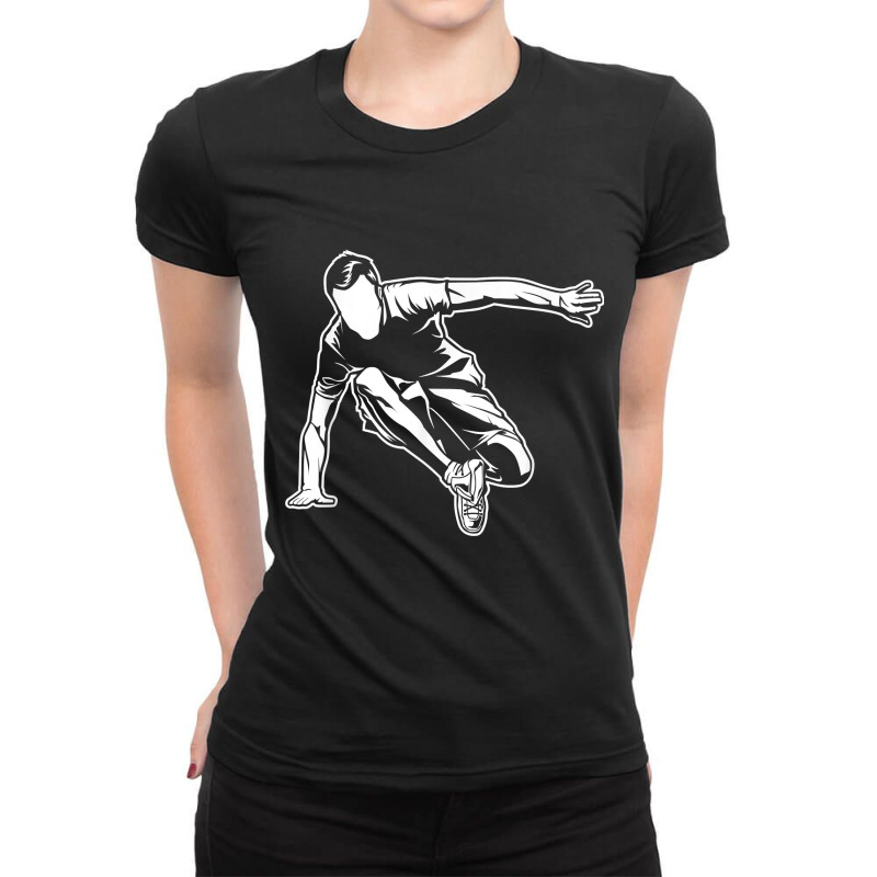 Free Running Traceur Runner   Parkour T Shirt Ladies Fitted T-Shirt by tawny4okburd | Artistshot