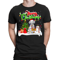 Dalmatian Dog Xmas Lighting Matching Santa Dalmatian Dog Wearing Chris T-shirt | Artistshot