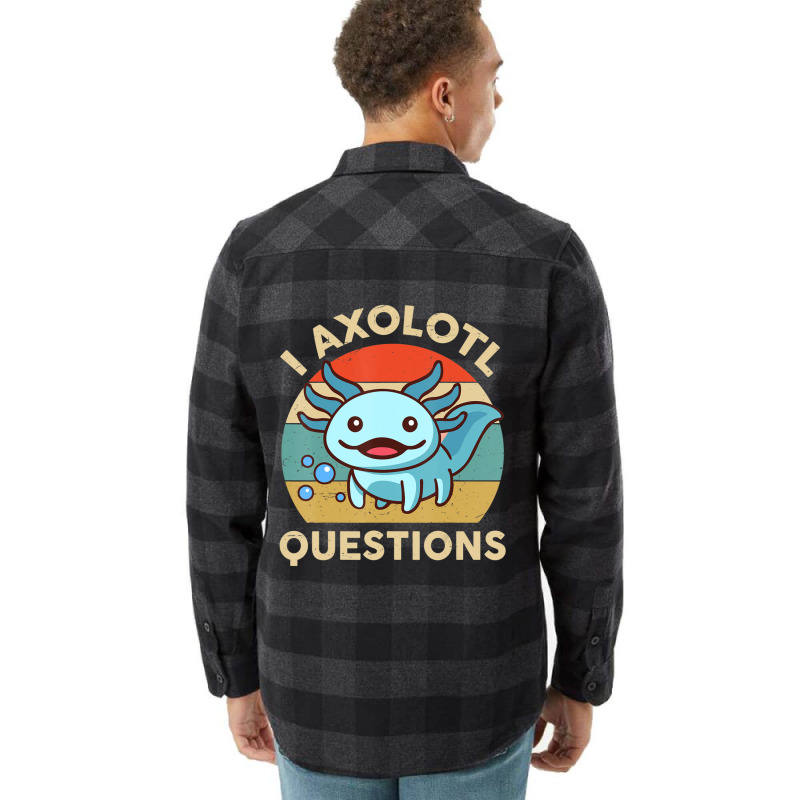 Hot Trend I Axolotl Questions Cute Axolotl Plush Funny Kids Flannel Shirt by behindcedar22 | Artistshot