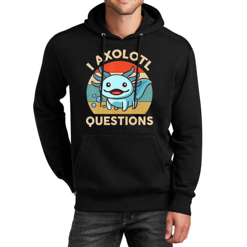 Hot Trend I Axolotl Questions Cute Axolotl Plush Funny Kids Unisex Hoodie by behindcedar22 | Artistshot