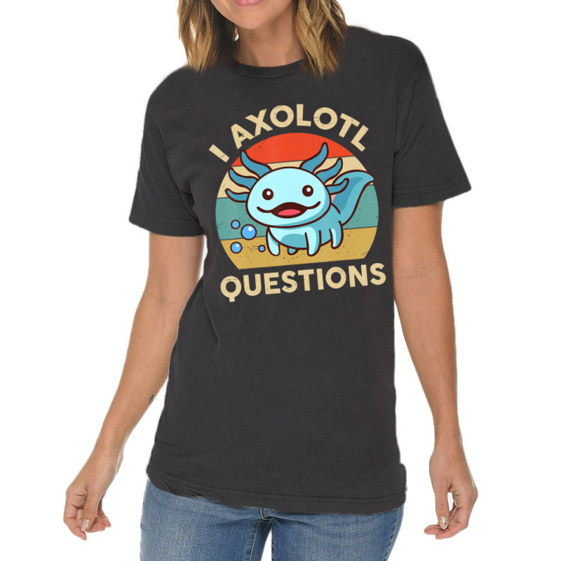 Hot Trend I Axolotl Questions Cute Axolotl Plush Funny Kids Vintage T-Shirt by behindcedar22 | Artistshot