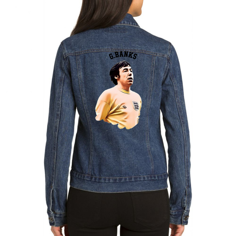 Legends Of The Beautiful Game Cartoon Collection Legends Gordon Banks Ladies Denim Jacket by hbikyshas | Artistshot