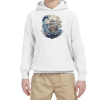 Giant Octopus Pirate Vintage Kraken Ship Sailing Squid T Shirt Youth Hoodie | Artistshot