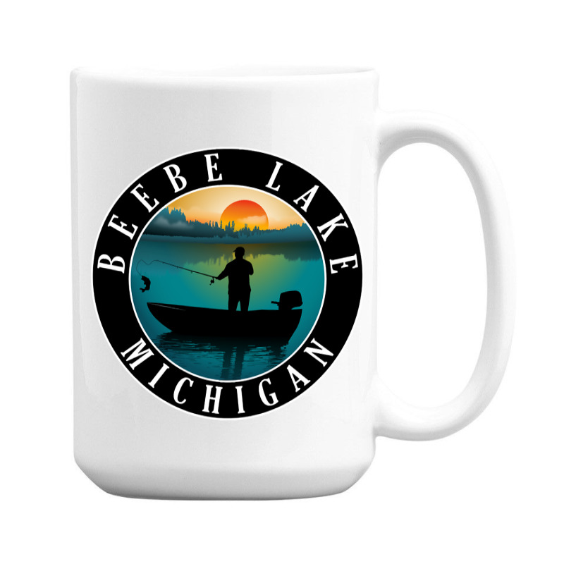 Limited Edition Beebe Lake Fishing Michigan Sunset 15 Oz Coffee Mug | Artistshot