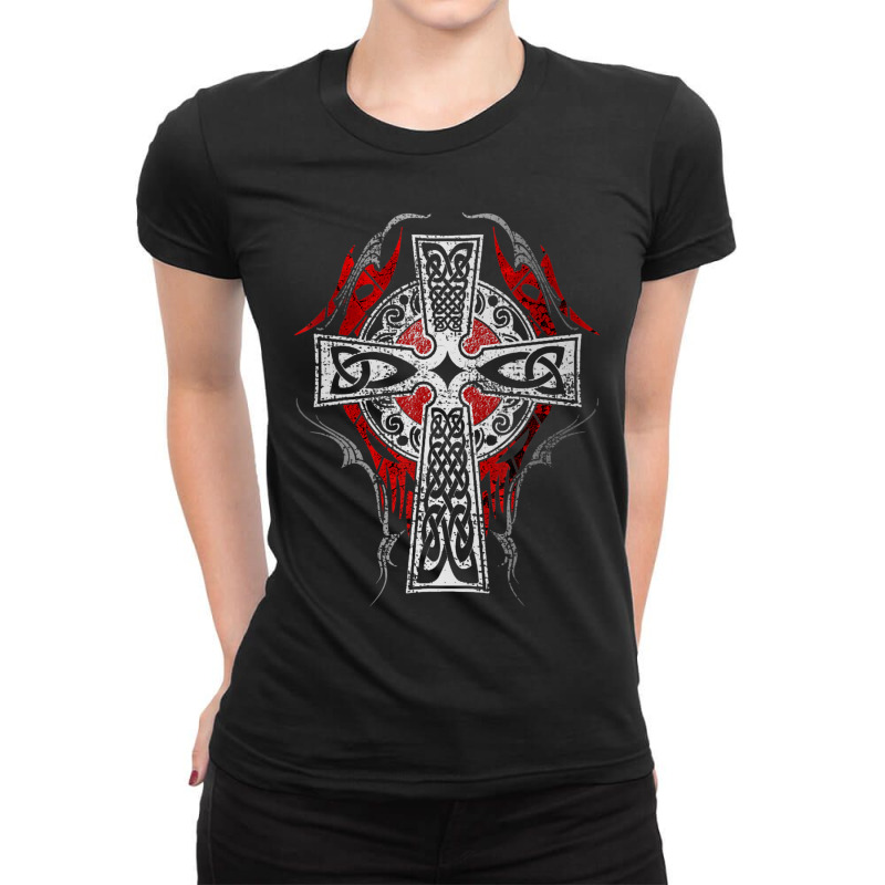 Limited Edition Cross Celtic Vintage Norse Tribal Ladies Fitted T-Shirt by Sizemore Adame | Artistshot