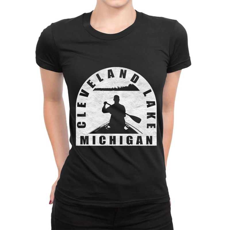 Limited Edition Cleveland Lake Canoeing Michigan Ladies Fitted T-Shirt by Rios Arevalo | Artistshot