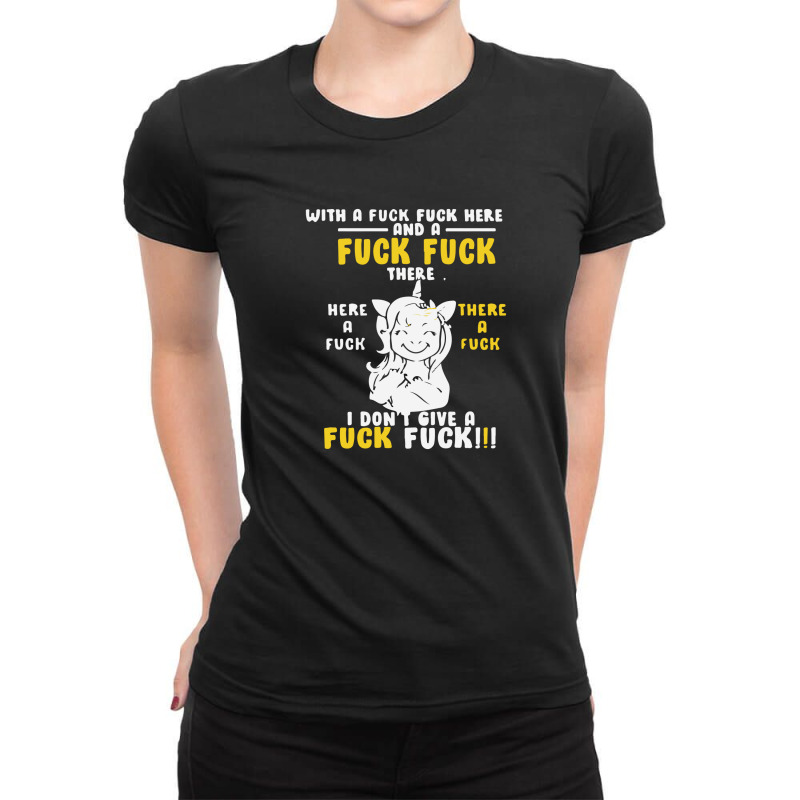 I Don't Give A Fuck Fuck Ladies Fitted T-Shirt by afroiani | Artistshot