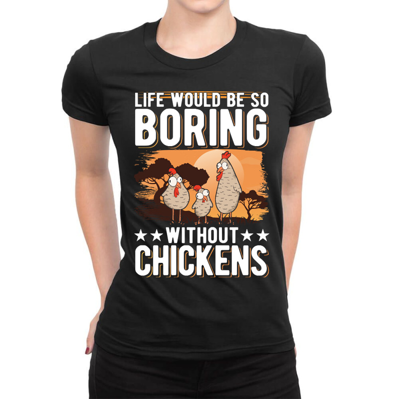 Trending Chickens Gift Farmer Chicken Coop-0ohqx Ladies Fitted T-Shirt by Milne Charlton | Artistshot