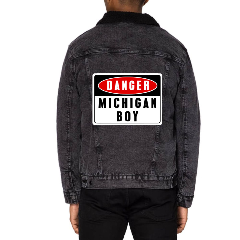 Limited Edition Danger! Michigan Boy Unisex Sherpa-Lined Denim Jacket by Crews Micki | Artistshot