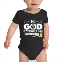 Limited Edition Endometriosis Awareness My God Is Stronger Than - In T Baby Bodysuit | Artistshot