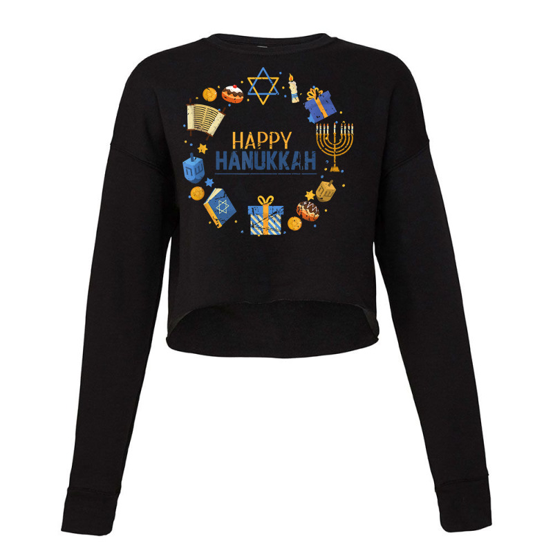 Happy Hanukkah Design Menorah Lights Family Matching T Shirt Cropped Sweater by joeykujalat4t | Artistshot