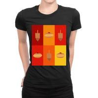 Hot Trend D&d - Doughnuts And Dreidels Fire Grid Ladies Fitted T-shirt | Artistshot