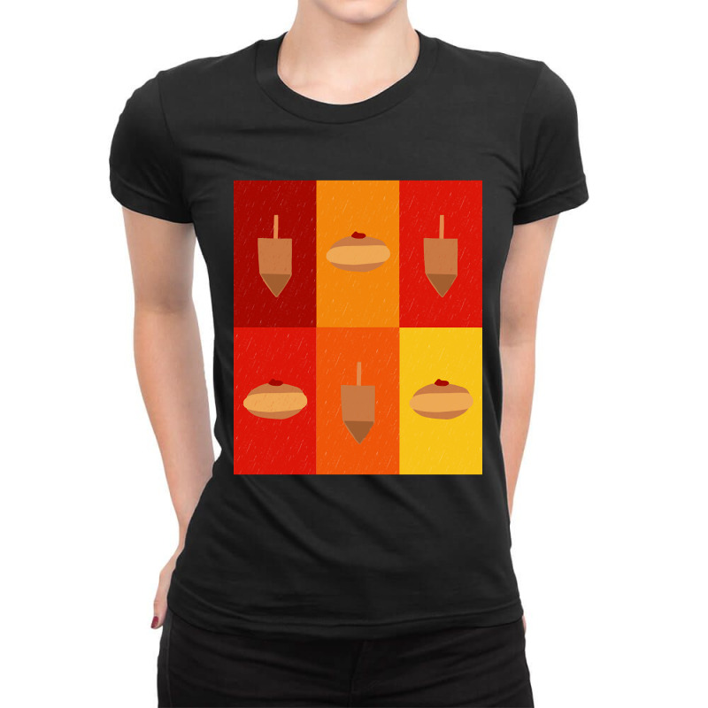 Hot Trend D&d - Doughnuts And Dreidels Fire Grid Ladies Fitted T-shirt | Artistshot