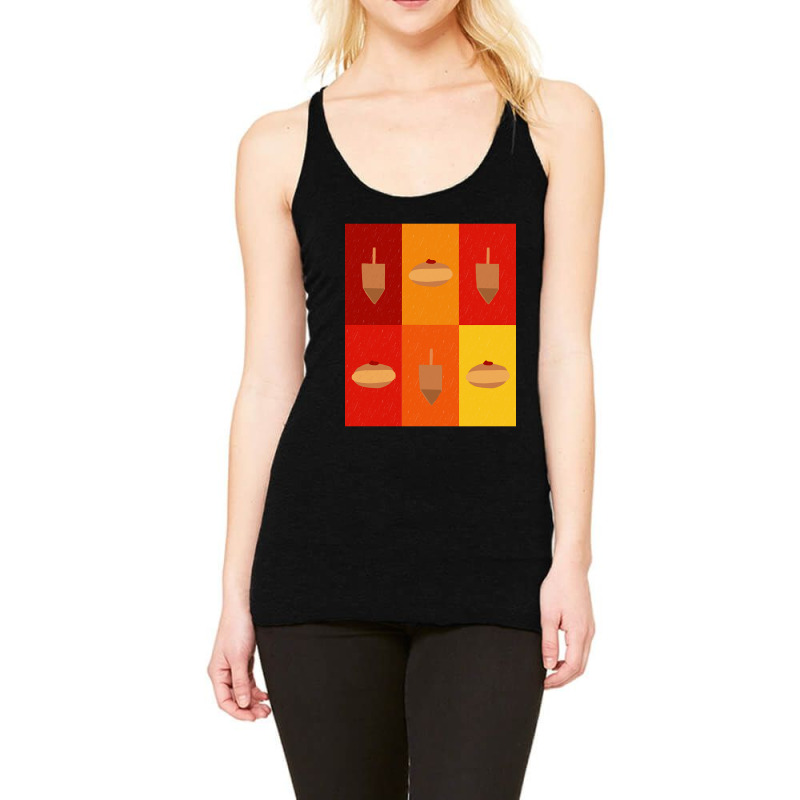 Hot Trend D&d - Doughnuts And Dreidels Fire Grid Racerback Tank | Artistshot