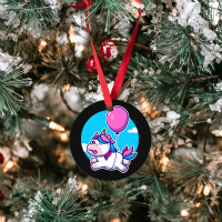 Limited Edition Cute Unicorn Floating With Balloon Cartoon Ornament | Artistshot