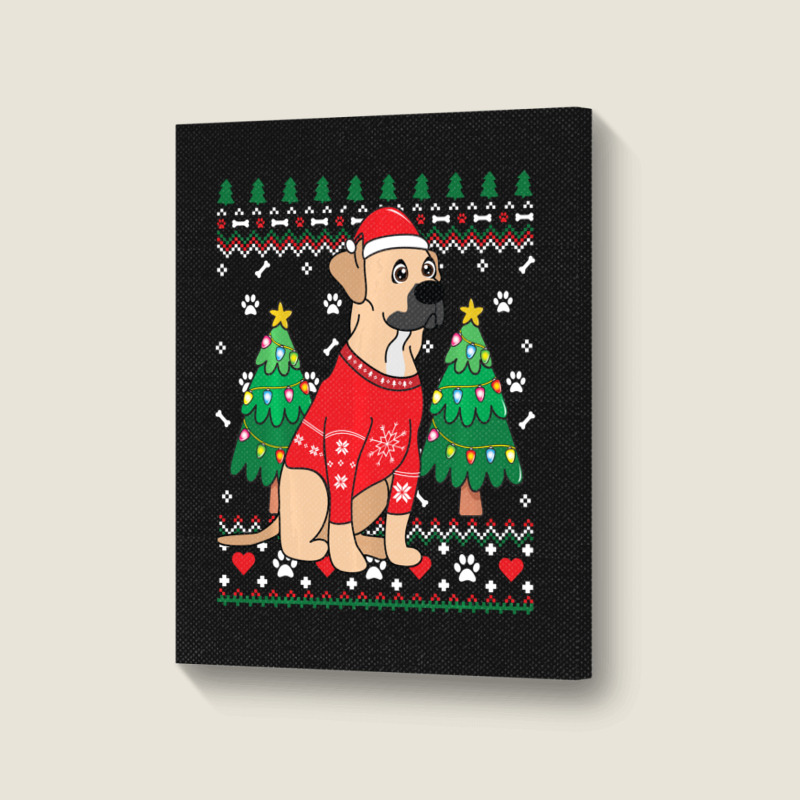 Limited Edition Black Mouth Cur Christmas Ornament Tree Mom Dad Gift Portrait Canvas Print | Artistshot