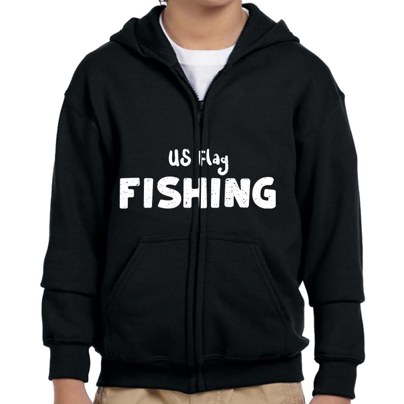 Trending Us Flag Fishing-0paeq Youth Zipper Hoodie by greggjvandervor | Artistshot