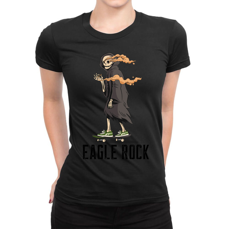 Trending Eagle Rock Los Angeles California, Skeleton On A Skateboard S Ladies Fitted T-Shirt by Crews Micki | Artistshot