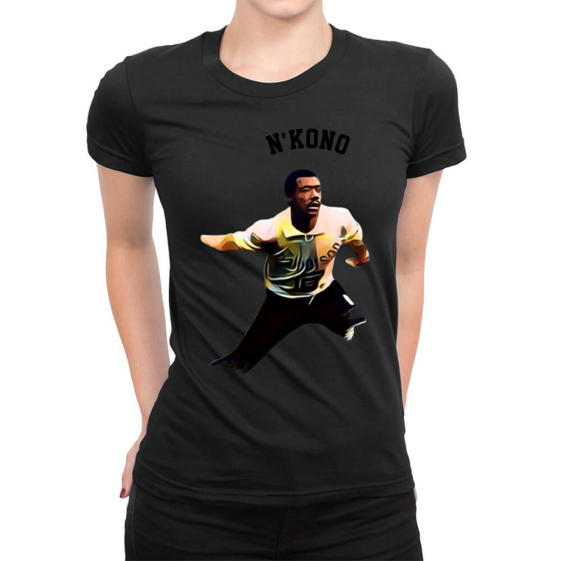 Legends Of The Beautiful Game Cartoon Collection Legends Thomas Nkono Ladies Fitted T-Shirt by hbikyshas | Artistshot