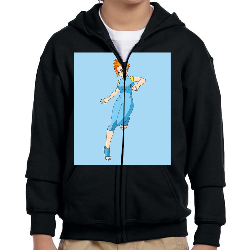 Blue Jumpsuit Girl Youth Zipper Hoodie by selerielawton | Artistshot