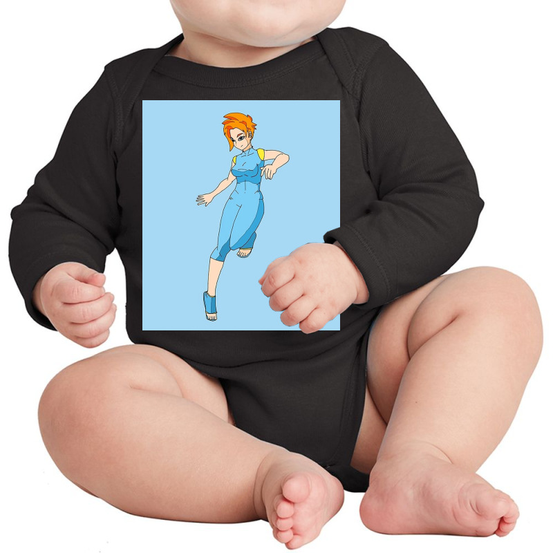 Blue Jumpsuit Girl Long Sleeve Baby Bodysuit by selerielawton | Artistshot