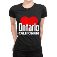 I Love Ontario California Retro Big Heart Ontario Vacation T Shirt Ladies Fitted T-shirt | Artistshot