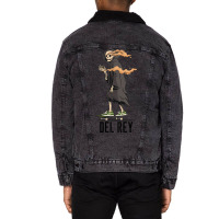 Trending Del Rey Los Angeles California, Skeleton On A Skateboard Smok Unisex Sherpa-lined Denim Jacket | Artistshot