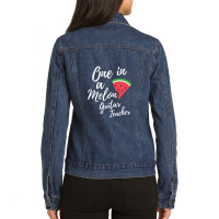 Appreciation Gift For Guitar Teacher  One In A Melon Dedicated Guitar  Ladies Denim Jacket | Artistshot