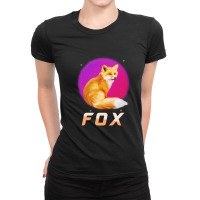 Funny Fox Running Animals Ladies Fitted T-shirt | Artistshot