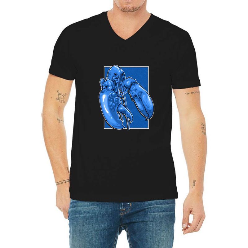 Funny Jumpscare Lobster Meme Blue Crustacean Pullover Hoodie V-neck Tee | Artistshot