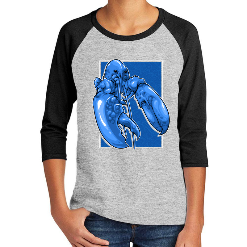 Funny Jumpscare Lobster Meme Blue Crustacean Pullover Hoodie Youth 3/4 Sleeve | Artistshot