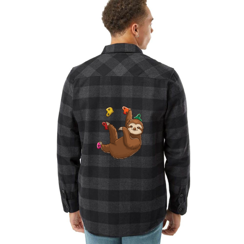 Funny Rock Climbing Sloth Bouldering Wall Climb Flannel Shirt | Artistshot