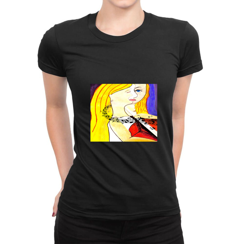 Cellist Woman Ladies Fitted T-Shirt by MaryHutchison | Artistshot