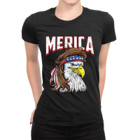 Hot Trend Merica Eagle Mulle 4th Of July Redneck Patriot Ladies Fitted T-shirt | Artistshot