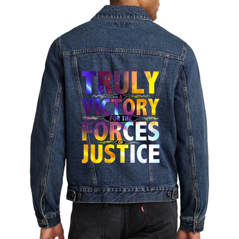 Truly A Victory For The Forces Of Justice Triblend Men Denim Jacket by NATASHABARLOW | Artistshot