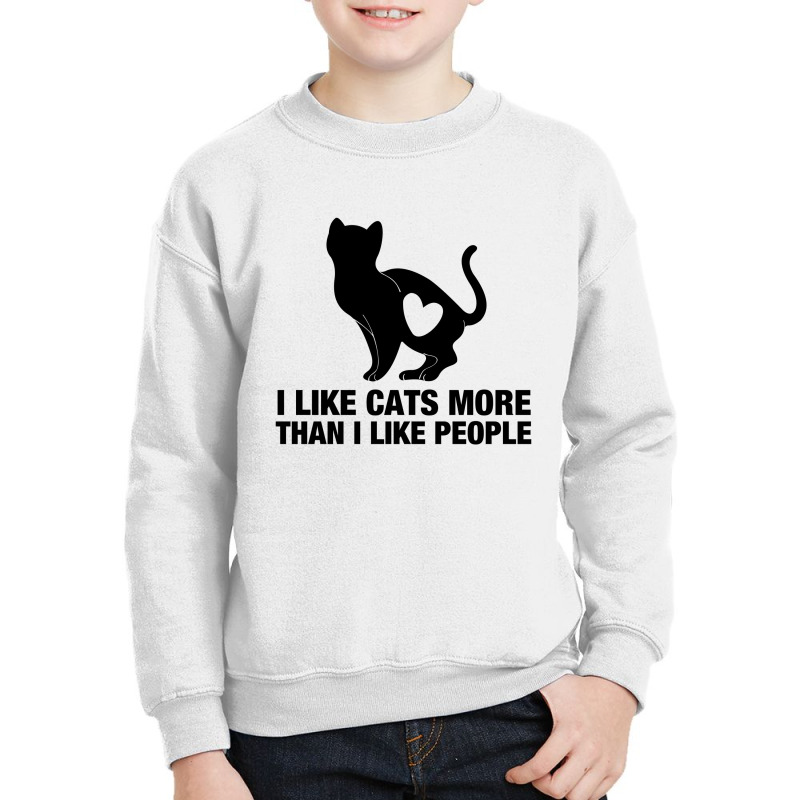 I Like Cats More Than I Like People Youth Sweatshirt by NAE | Artistshot